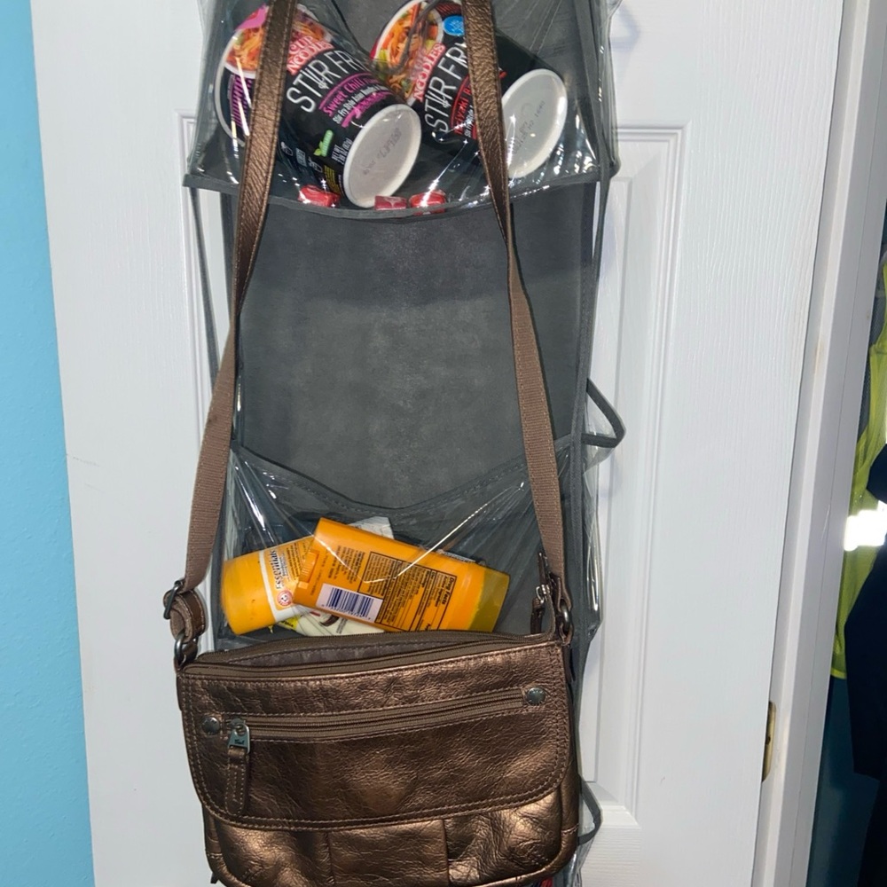 Fossil Brown Leather Crossbody Bag with Vintage Finish